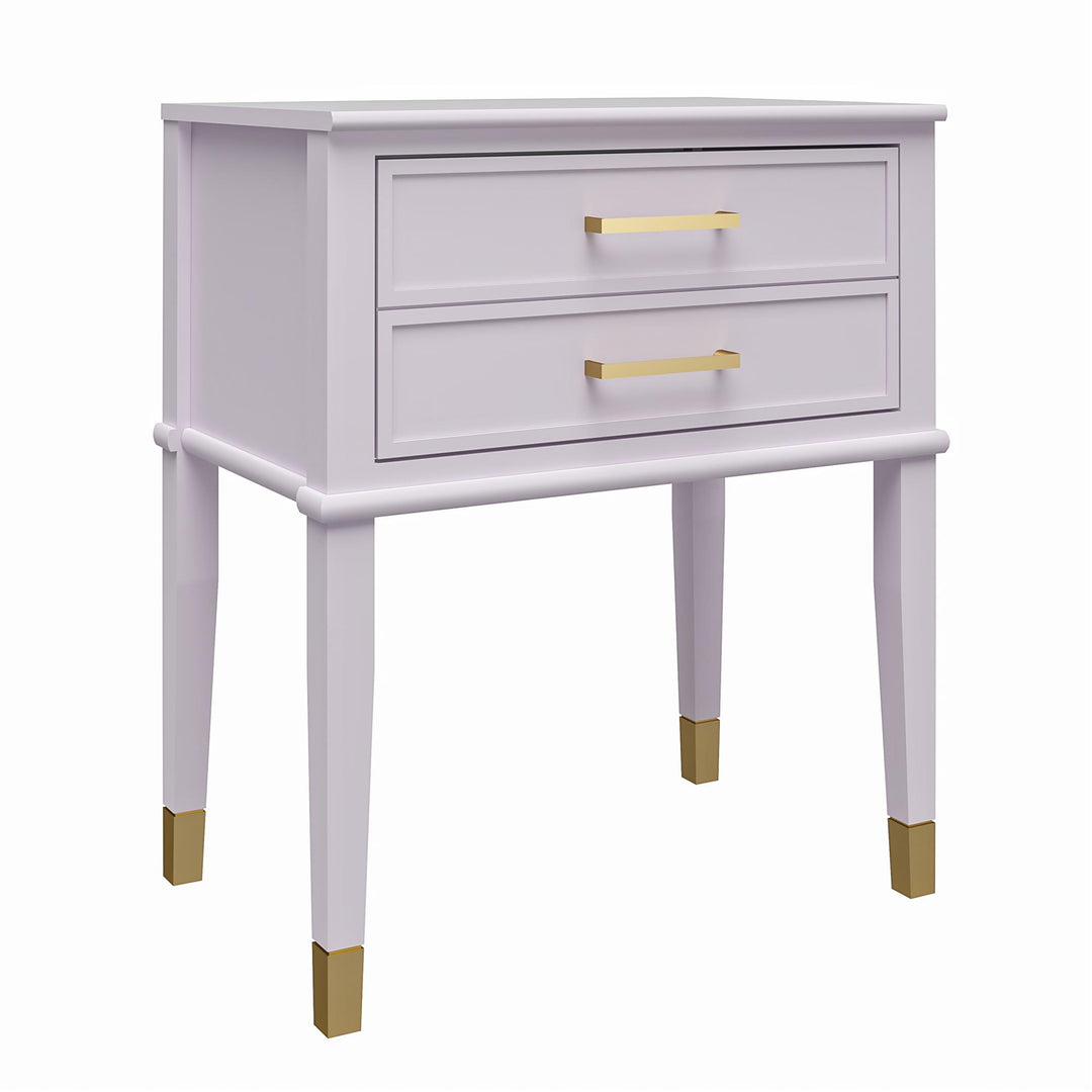 Two Drawer End Table for Bedroom -  Lavender