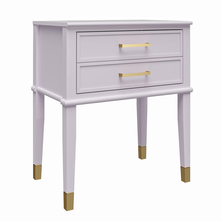 Westerleigh 2 Drawer Nightstand with Gold Accents - Lavender