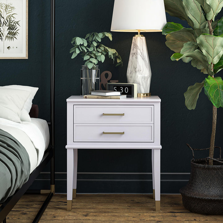 Modern End Table with Storage -  Lavender