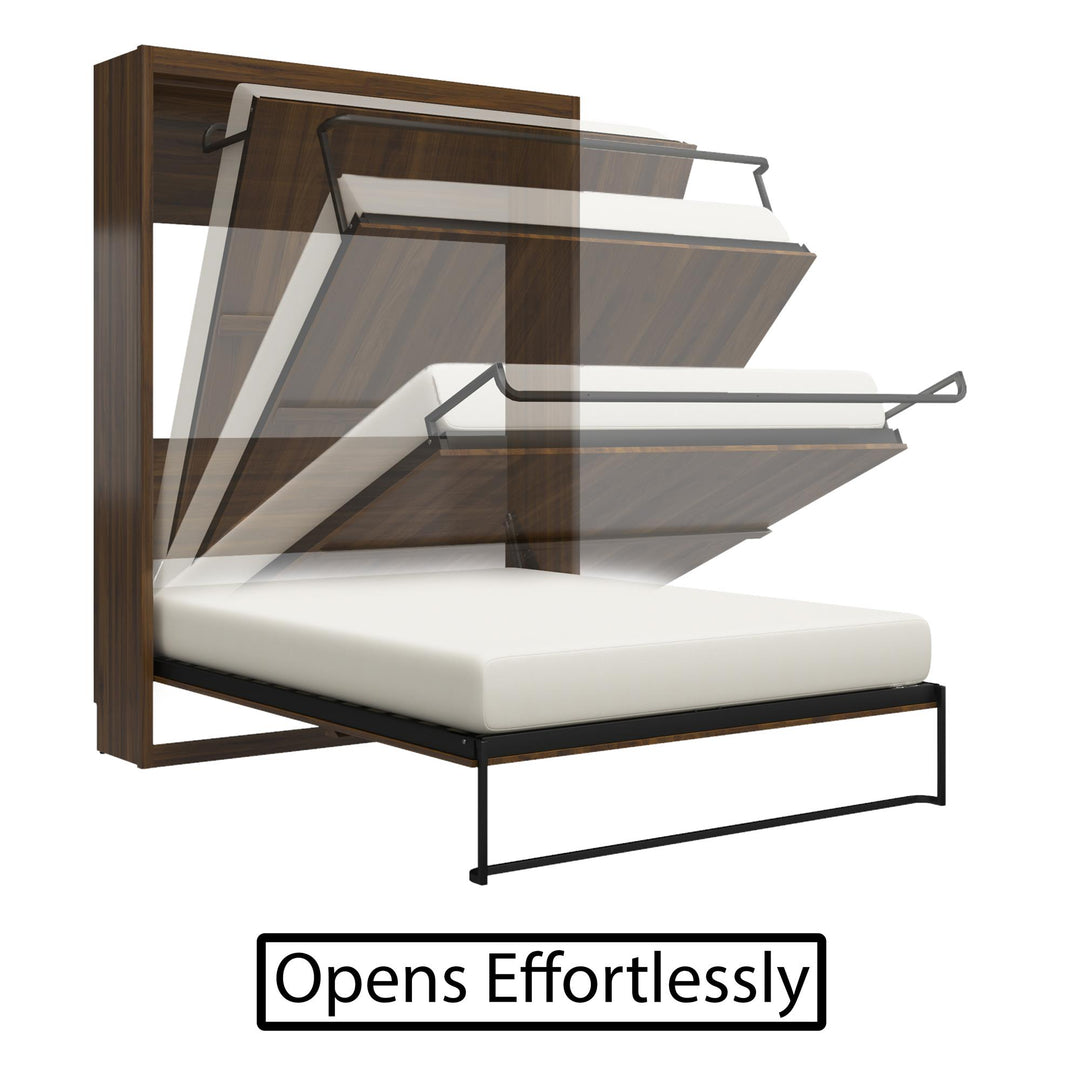 Paramount Queen Size Murphy Bed with Easy Open Close Mechanism - Ivory Oak - Queen
