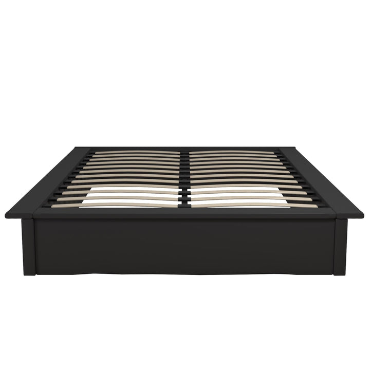 Maven Upholstered Bed with Modern Low Profile Design - Black - King