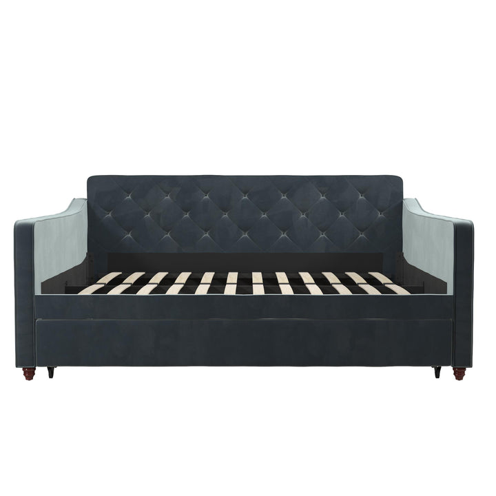 Vintage Upholstered Full Daybed and Twin Trundle Set - Blue - Full