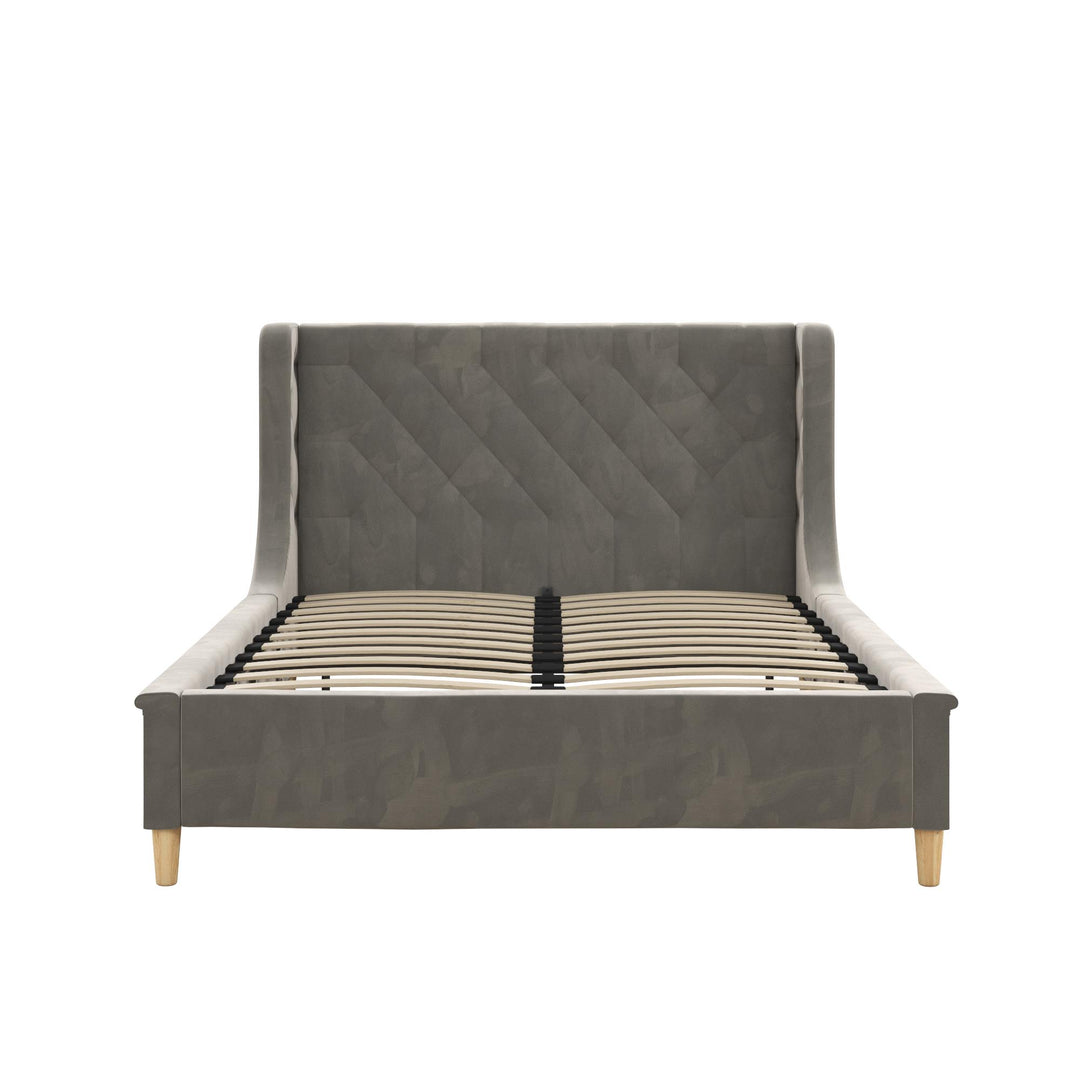 Monarch Hill Ambrosia Upholstered Bed with Diamond Tufted Headboard - Gray - Full