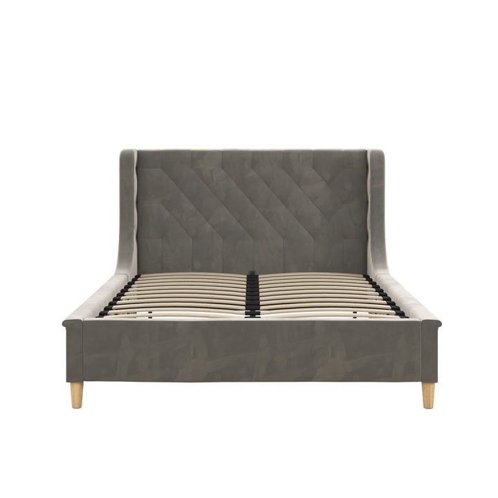 Monarch Hill Ambrosia Upholstered Bed with Diamond Tufted Headboard - Gray - Full