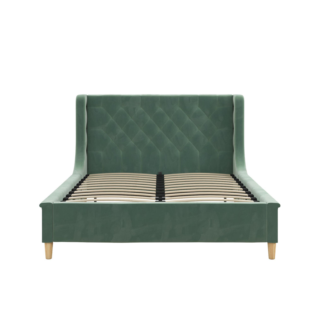 Monarch Hill Ambrosia Upholstered Bed with Diamond Tufted Headboard - Teal - Full