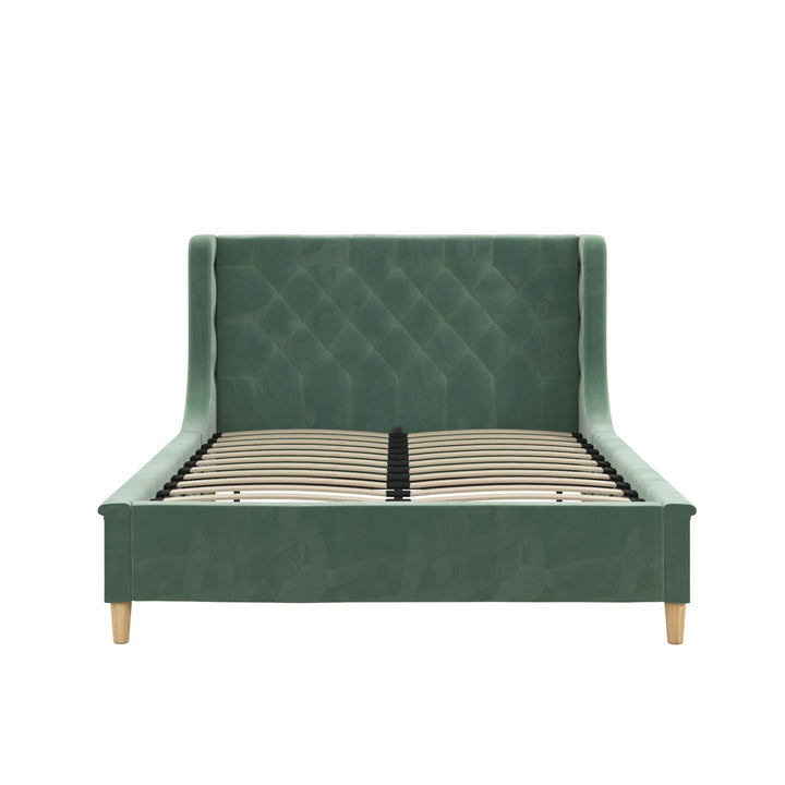 Monarch Hill Ambrosia Upholstered Bed with Diamond Tufted Headboard - Teal - Full