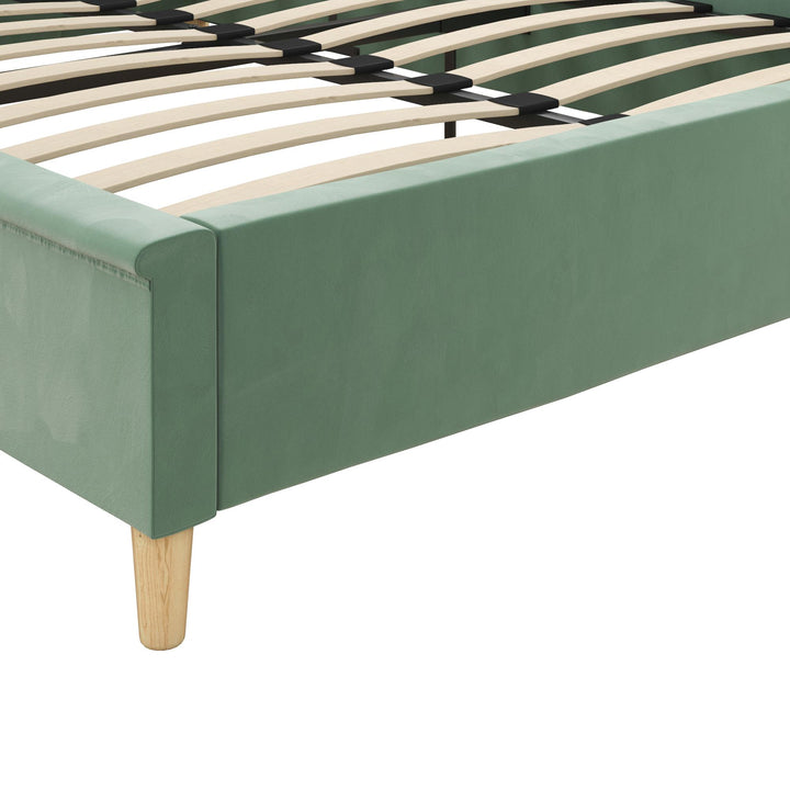 Monarch Hill Ambrosia Upholstered Bed with Diamond Tufted Headboard - Teal - Full