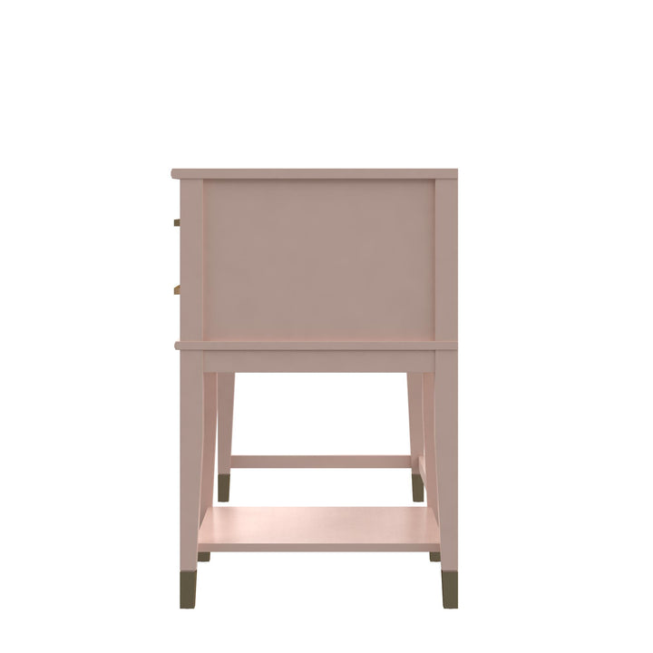 Westerleigh Lift-Top Computer Desk with Gold Accents - Pink