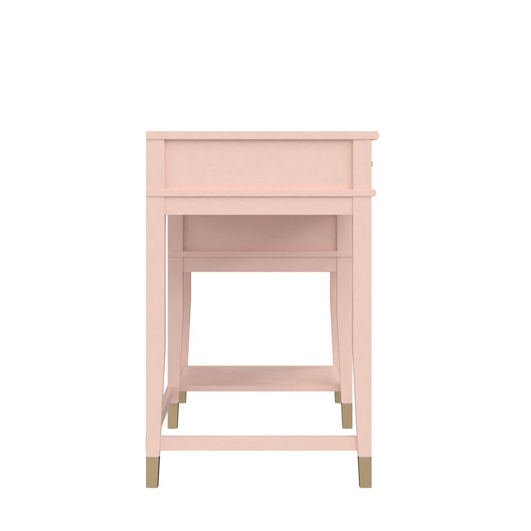 Westerleigh Lift-Top Computer Desk with Gold Accents - Pink