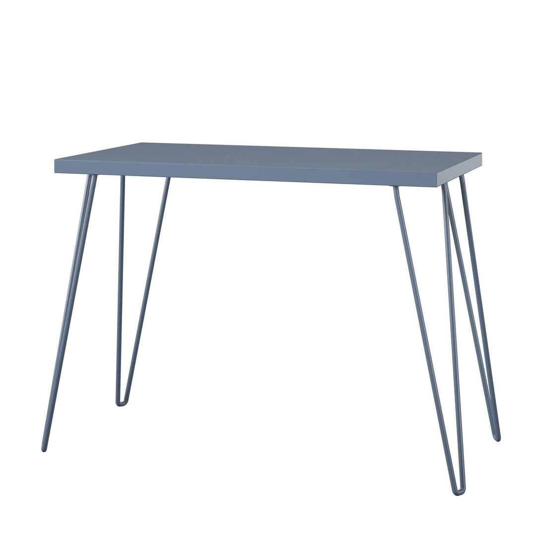 Owen Retro Computer Desk with Large Worksurface and Hairpin Legs - Blue