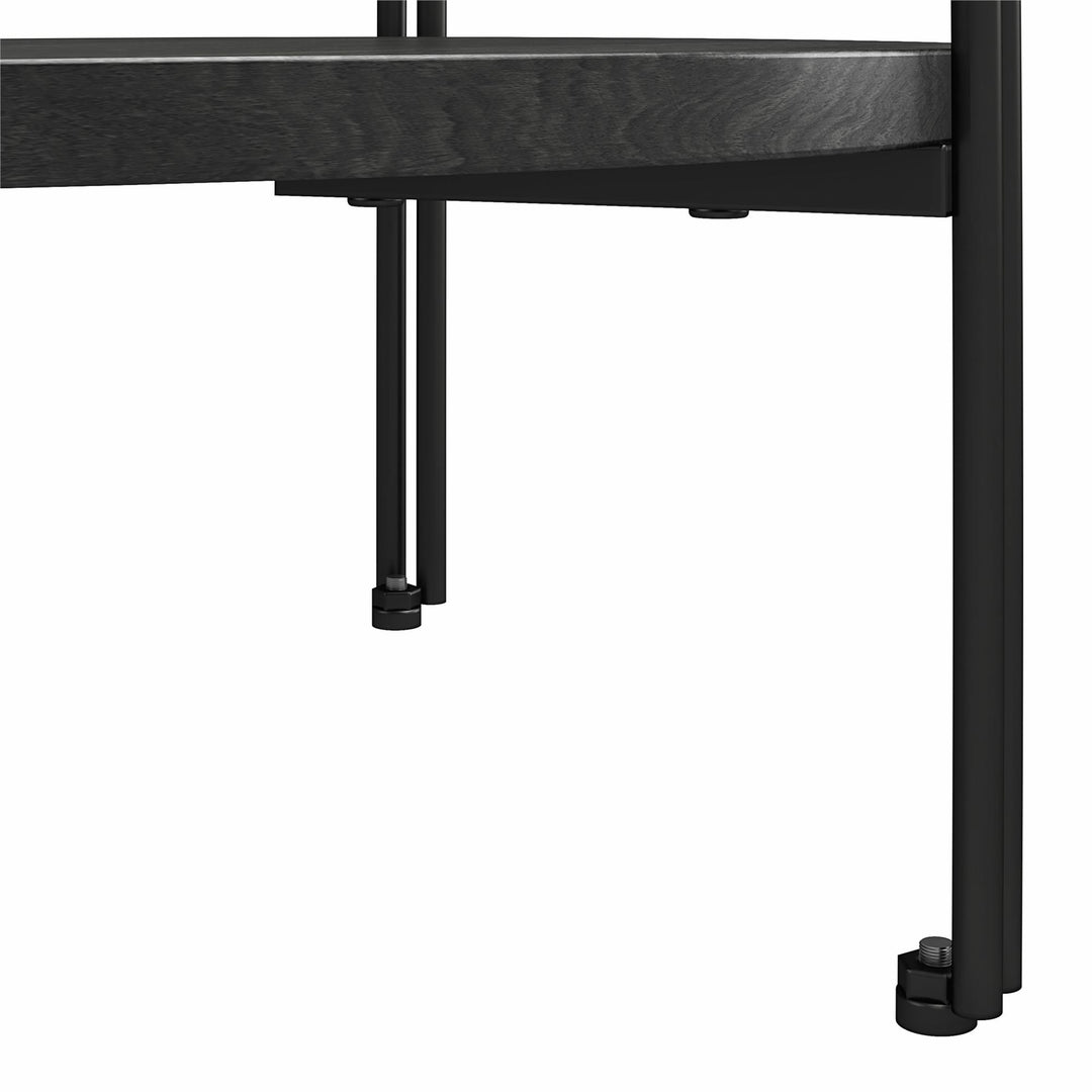 Stylish End Table with Lower Shelf for Additional Storage - Black Oak