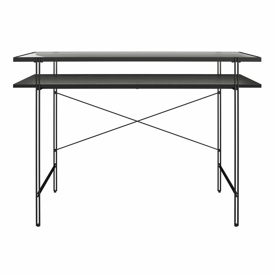 Vance Computer Desk with Woodgrain Finish - Black Oak