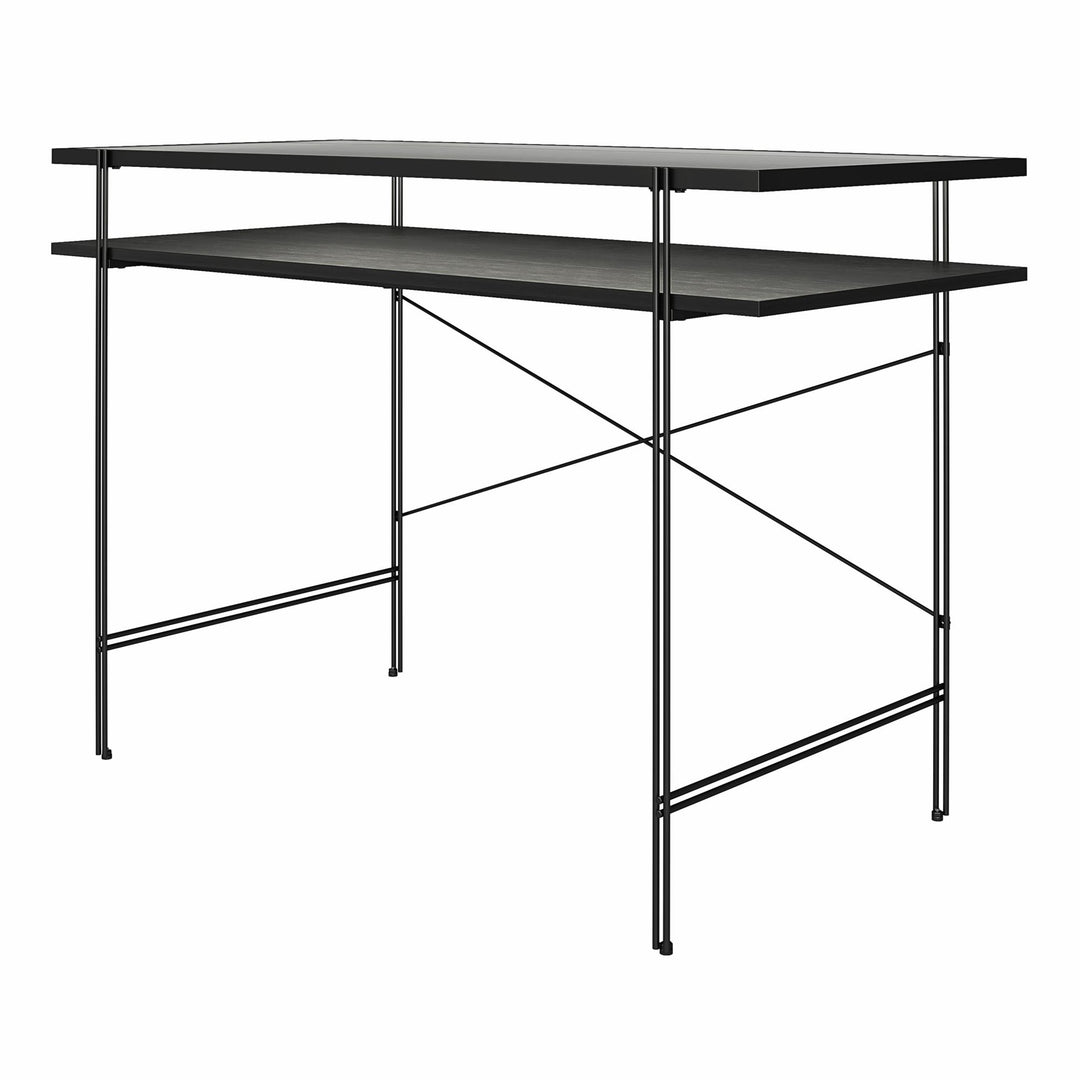 Vance Computer Desk with Woodgrain Finish - Black Oak