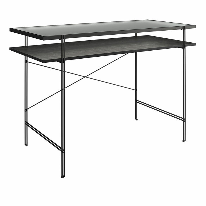 Vance Computer Desk with Woodgrain Finish - Black Oak