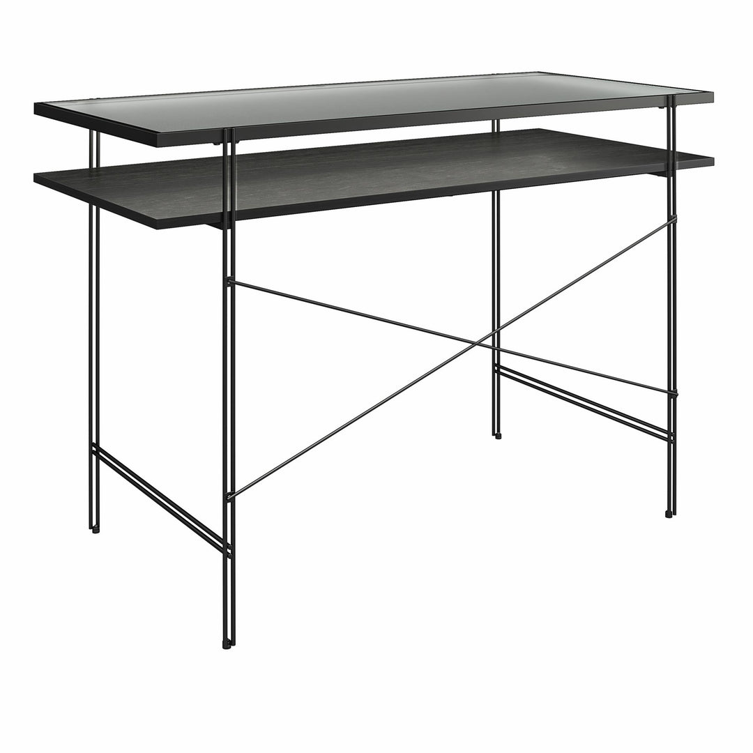 Vance Computer Desk with Woodgrain Finish - Black Oak