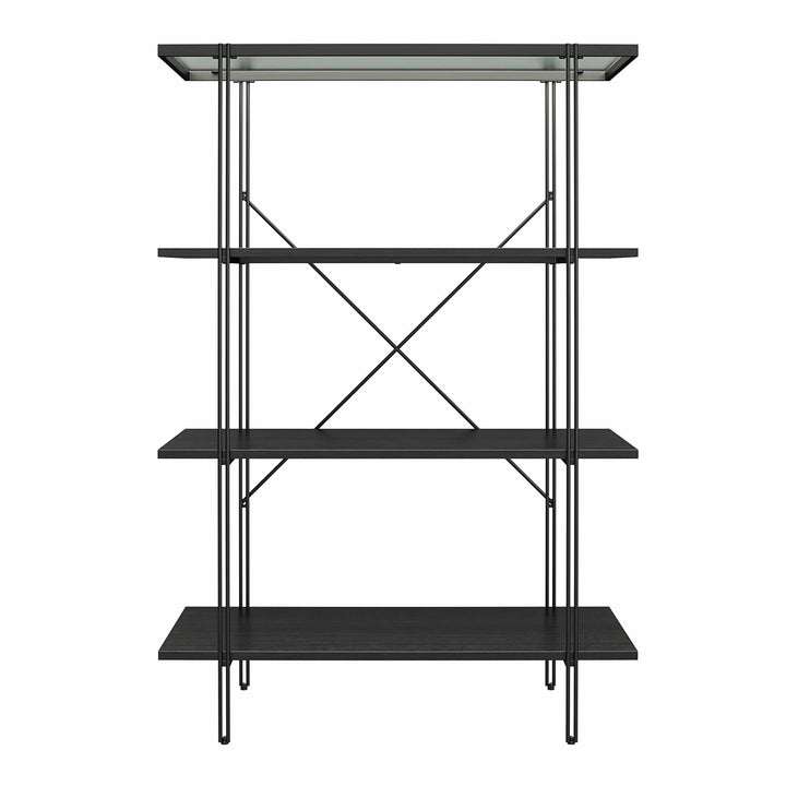 Vance 4 Shelf Bookcase - Black Oak