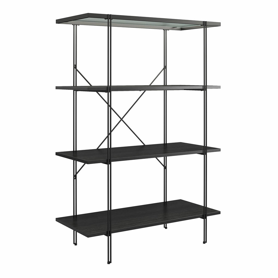 Assembly-Ready Bookcase for Home or Office - Black Oak