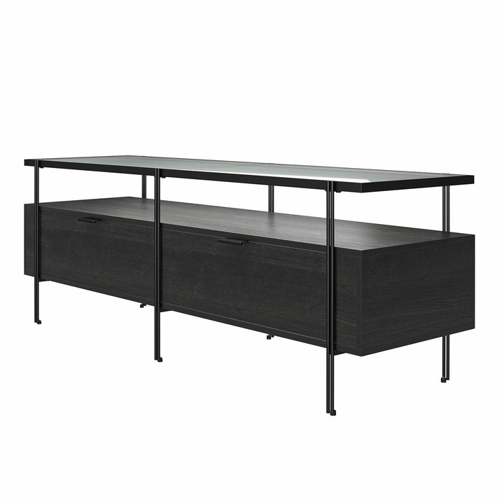 80 lbs. Weight Capacity TV Stand with Chic Design - Black Oak