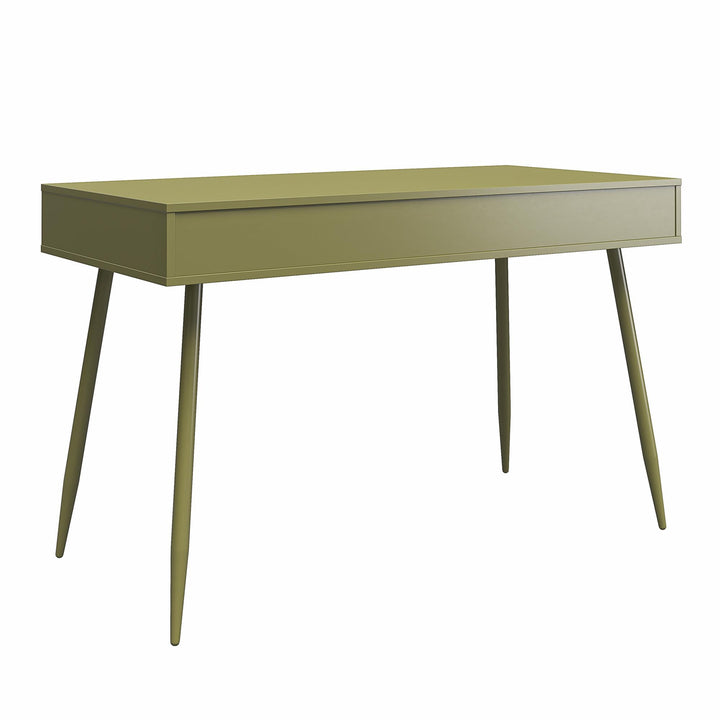 Grafton Writing Desk with Open Cubby and Drawer - Olive Green