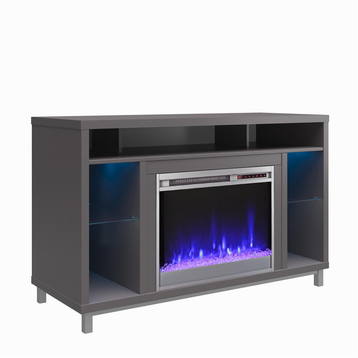 Lumina Fireplace TV Stand for TVs up to 48 Inch with 7 Color LED Lights - Graphite Grey - 46”-50”