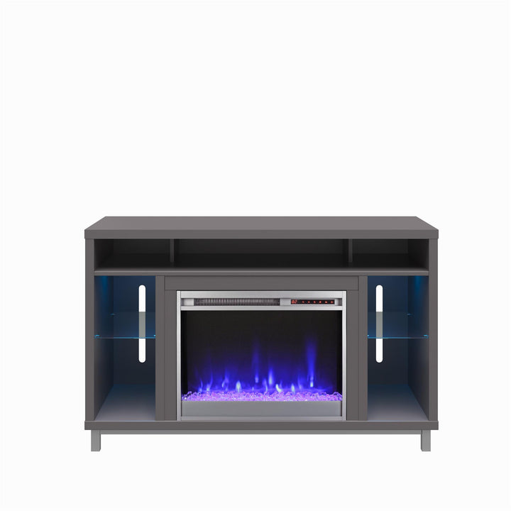 Lumina Fireplace TV Stand for TVs up to 48 Inch with 7 Color LED Lights - Graphite Grey - 46”-50”