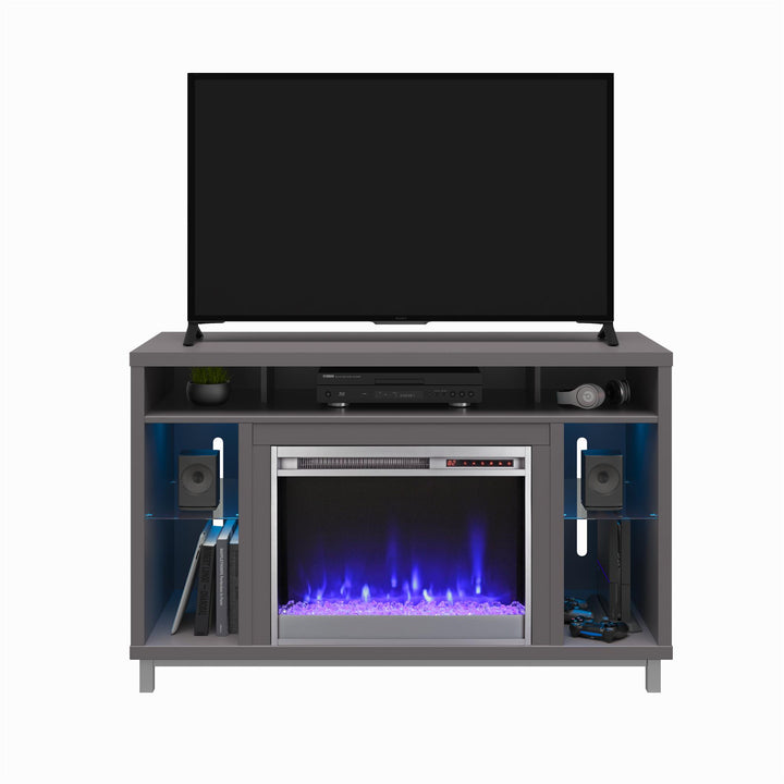 Lumina Fireplace TV Stand for TVs up to 48 Inch with 7 Color LED Lights - Graphite Grey - 46”-50”