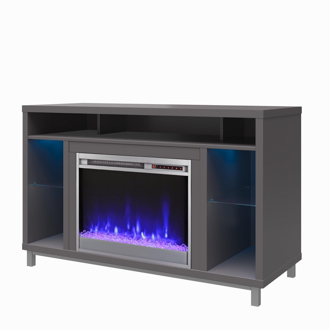 Lumina Fireplace TV Stand for TVs up to 48 Inch with 7 Color LED Lights - Graphite Grey - 46”-50”