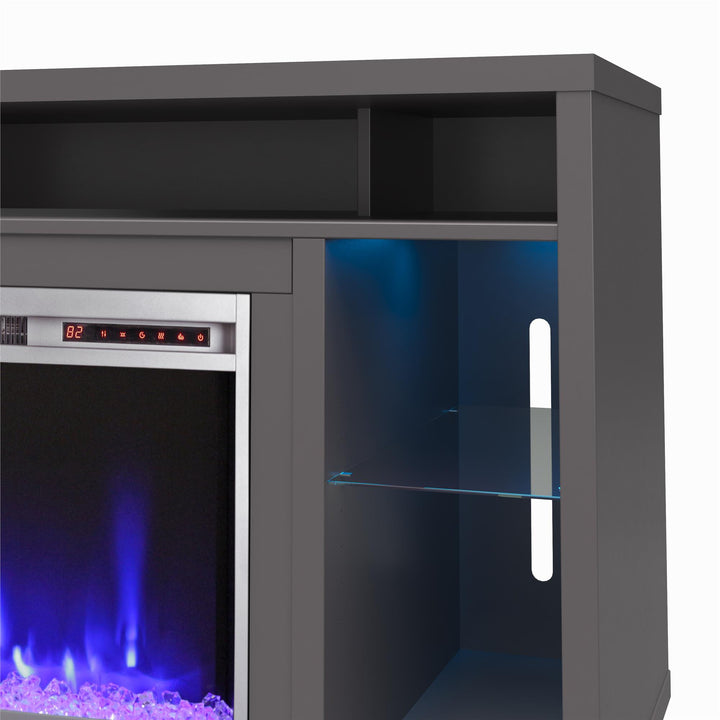 Lumina Fireplace TV Stand for TVs up to 48 Inch with 7 Color LED Lights - Graphite Grey - 46”-50”