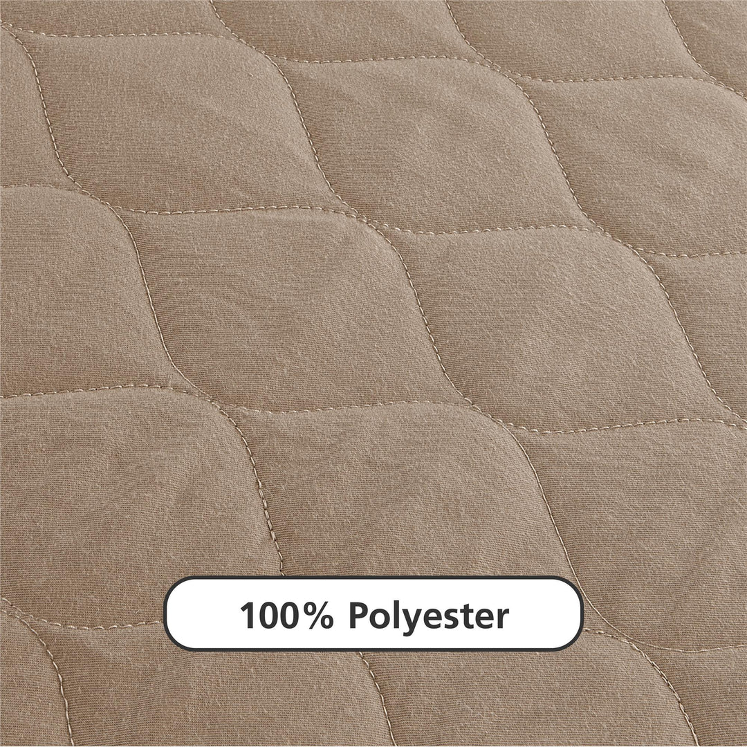 6 Inch Quilted Mattress with Machine Washable Cover - Tan - Twin
