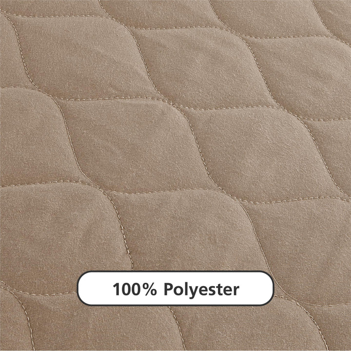 6 Inch Quilted Mattress with Machine Washable Cover - Tan - Twin