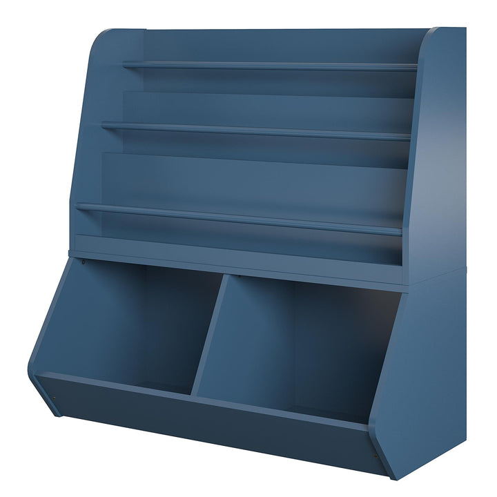 Jocelyn Kids Book and Toy Storage with 3 Shelves and 2 Open Compartments - Navy