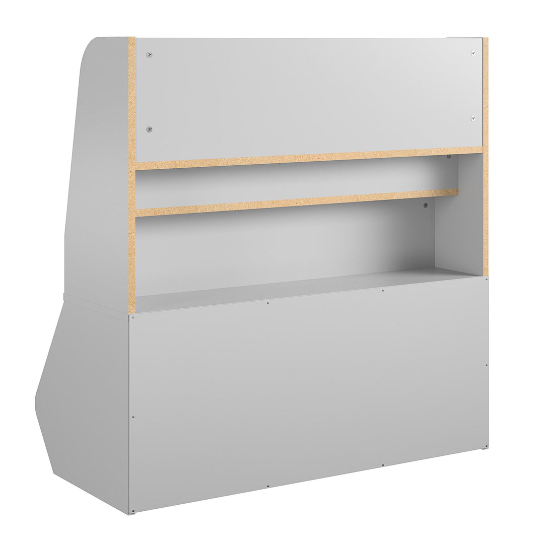 Jocelyn Kids Book and Toy Storage with 3 Shelves and 2 Open Compartments - Dove Gray