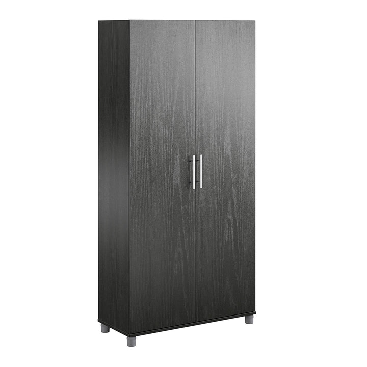 Camberly 36 Inch Utility Storage Cabinet - Black Oak