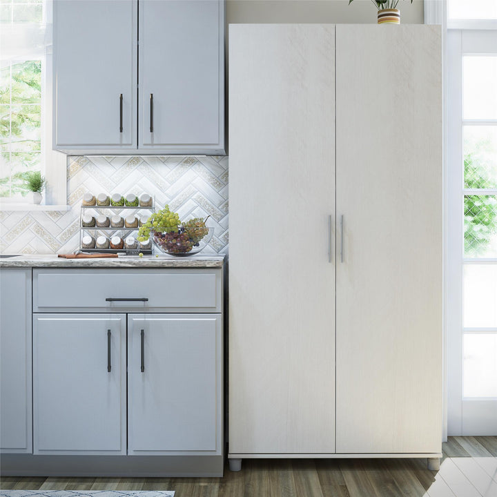 Camberly 36 Inch Utility Storage Cabinet - Ivory Oak