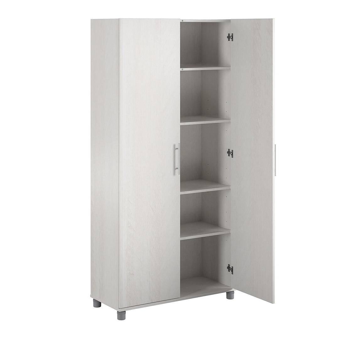 Spacious 36 inch utility storage cabinet -  Ivory Oak
