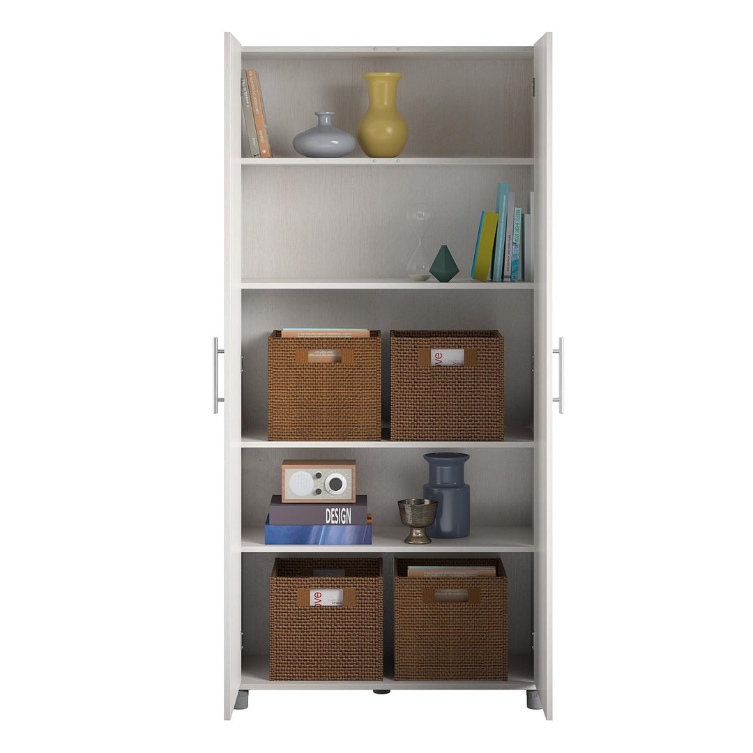Large utility cabinet with stylish design -  Ivory Oak