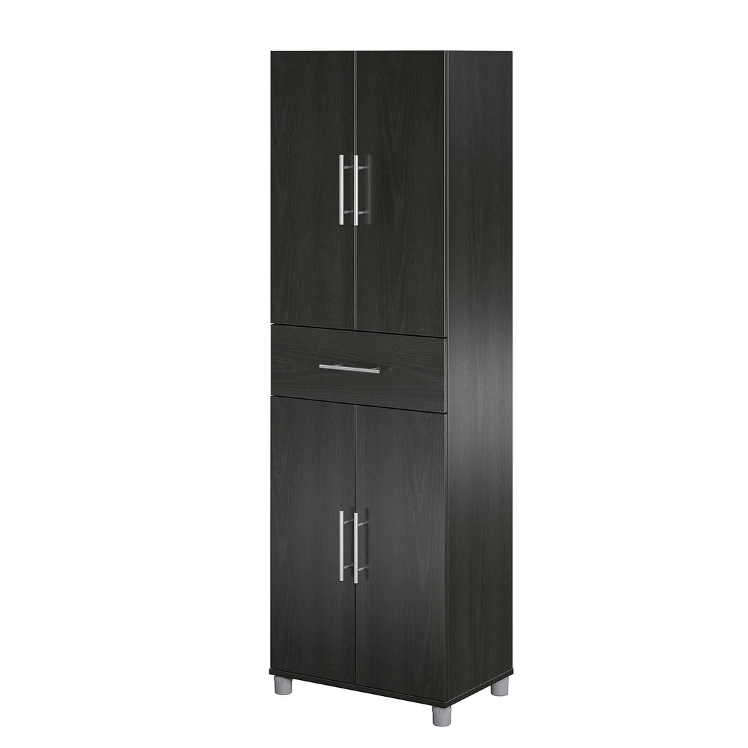 Camberly 4 Door/1 Drawer Storage Cabinet - Black Oak