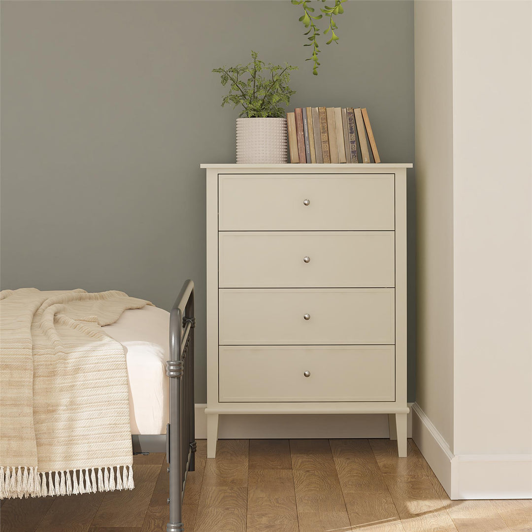 Franklin 4 Drawer Dresser with Durable Metal Slides - White