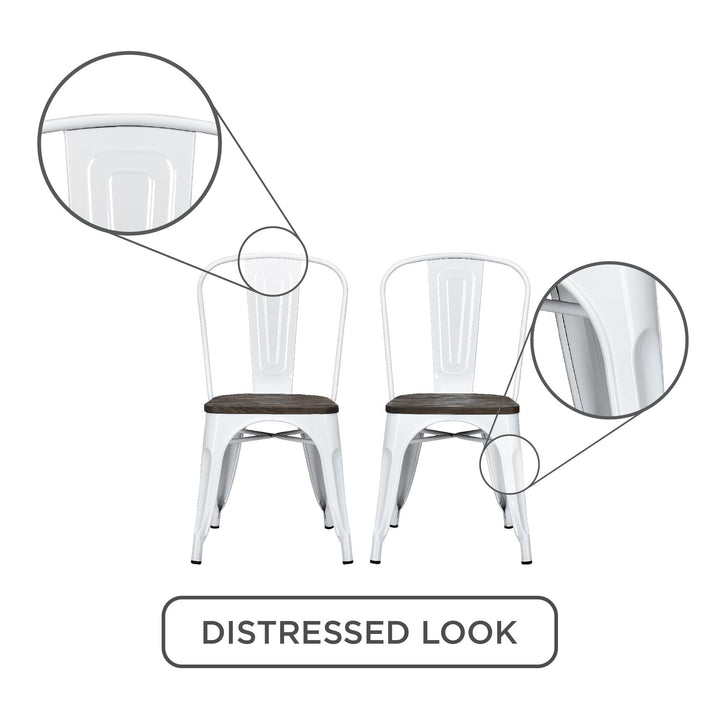 Affordable Fusion Metal Dining Chair Set -  White