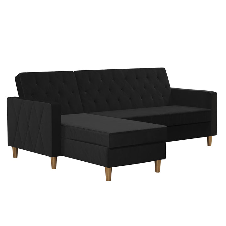 Liberty Reversible Sectional/Futon with Storage - Black