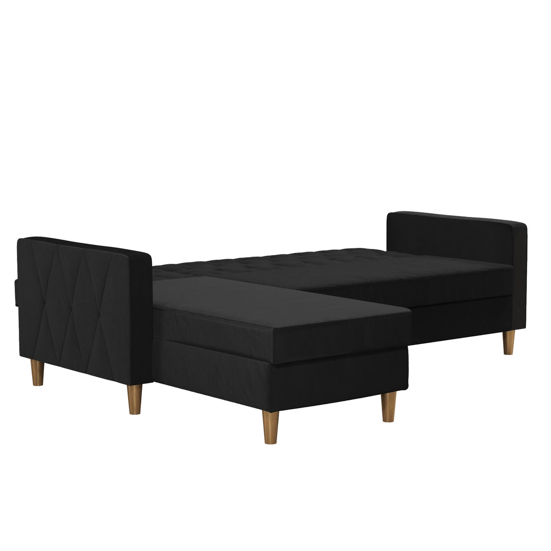 Liberty Reversible Sectional/Futon with Storage - Black