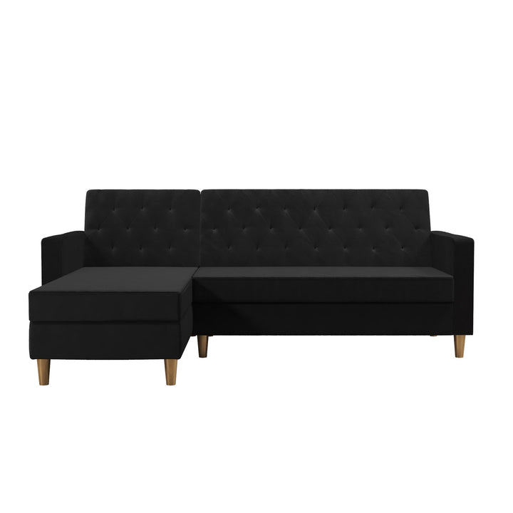 Liberty Reversible Sectional/Futon with Storage - Black