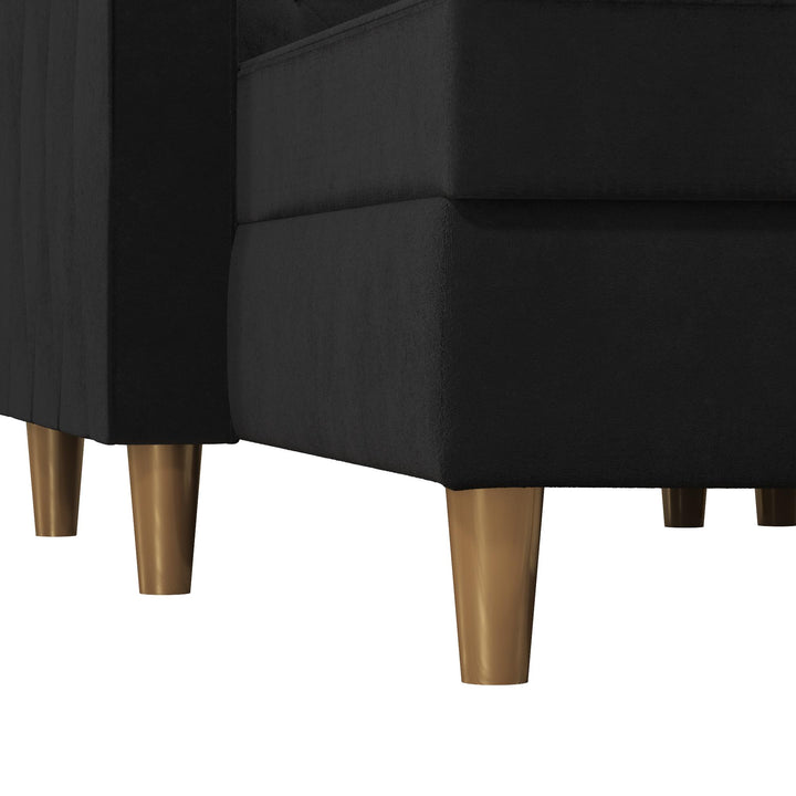 Liberty Reversible Sectional/Futon with Storage - Black