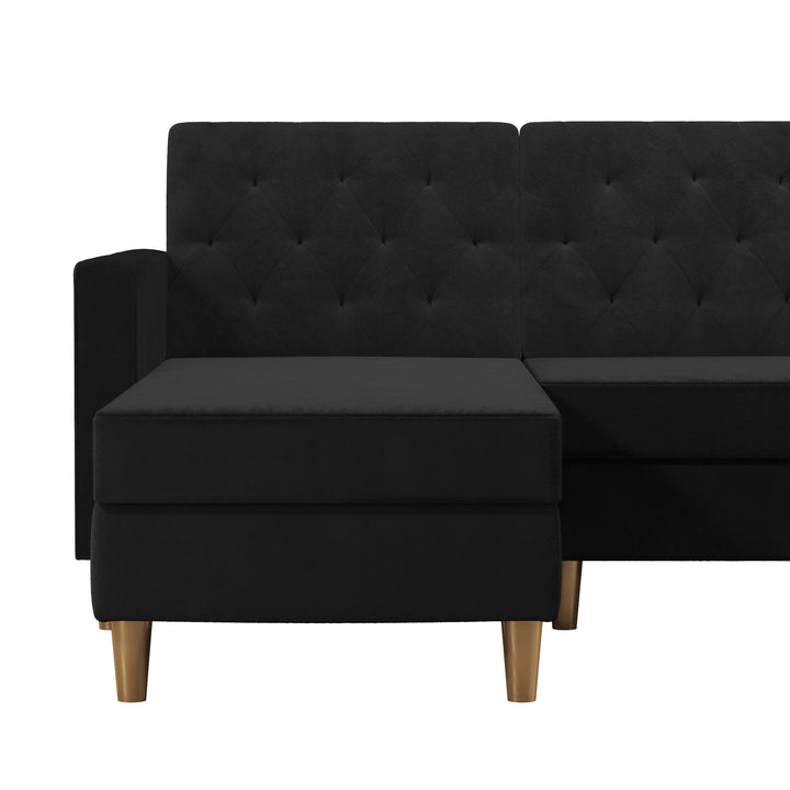 Liberty Reversible Sectional/Futon with Storage - Black