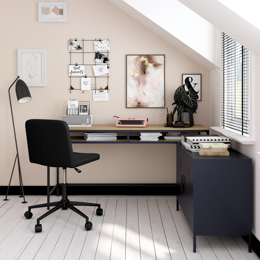 Systembuild Evolution Shadwick Computer Desk, Navy/Oak - Navy