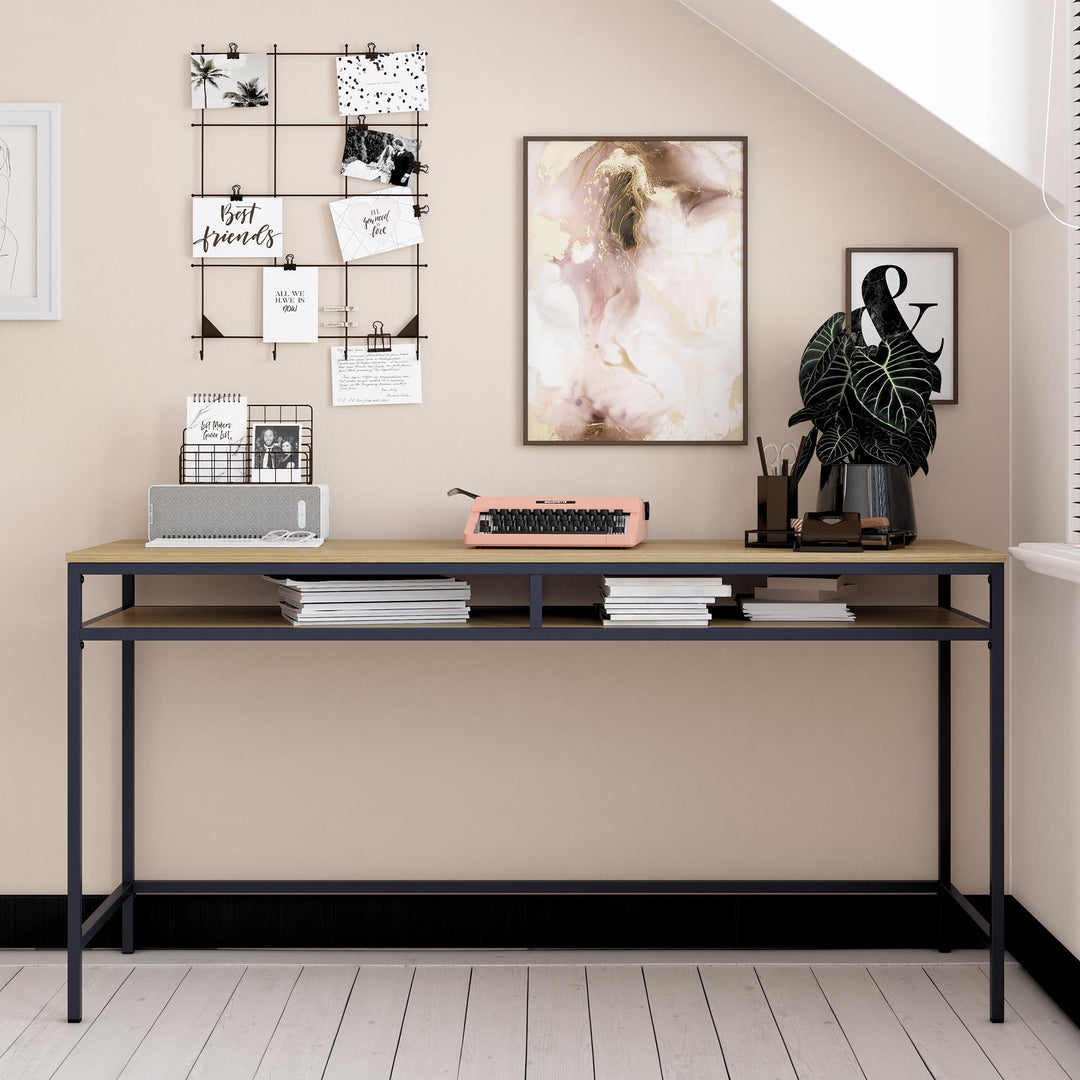 Bentley Computer Desk with Shelf Storage - Navy