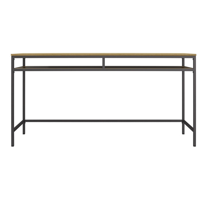Systembuild Evolution Shadwick Computer Desk, Graphite Gray/Oak - Graphite Grey