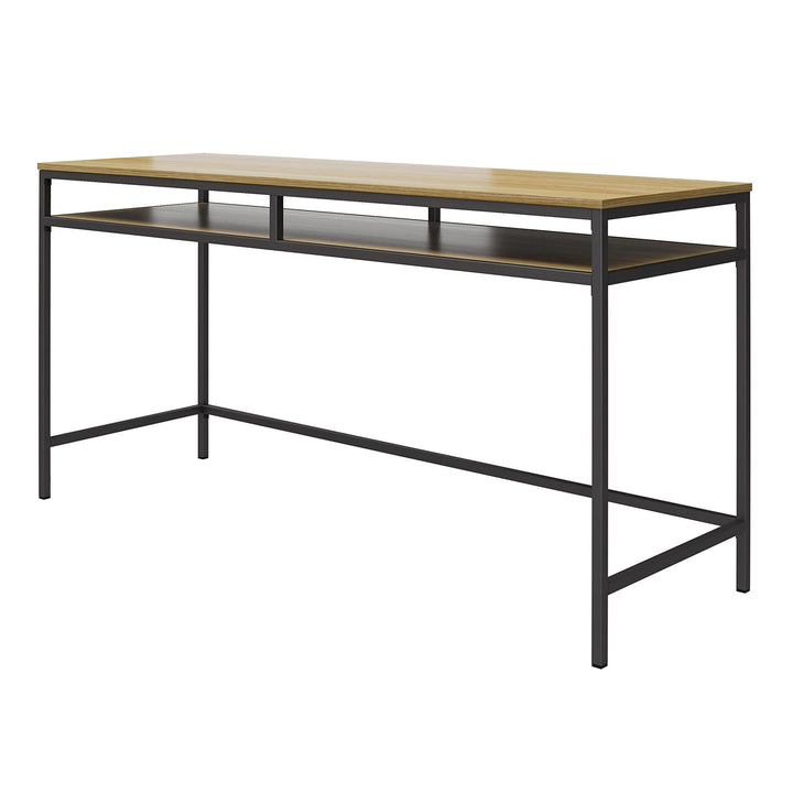 Systembuild Evolution Shadwick Computer Desk, Graphite Gray/Oak - Graphite Grey