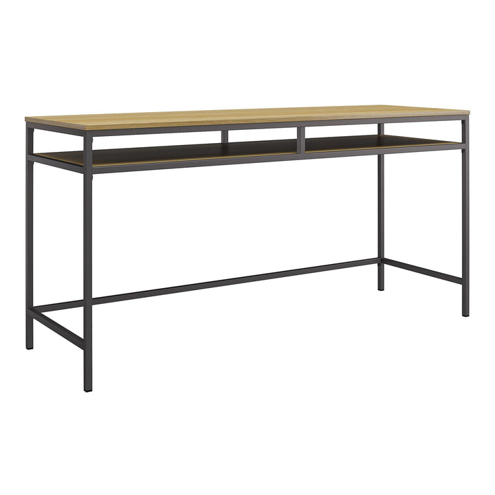 Systembuild Evolution Shadwick Computer Desk, Graphite Gray/Oak - Graphite Grey