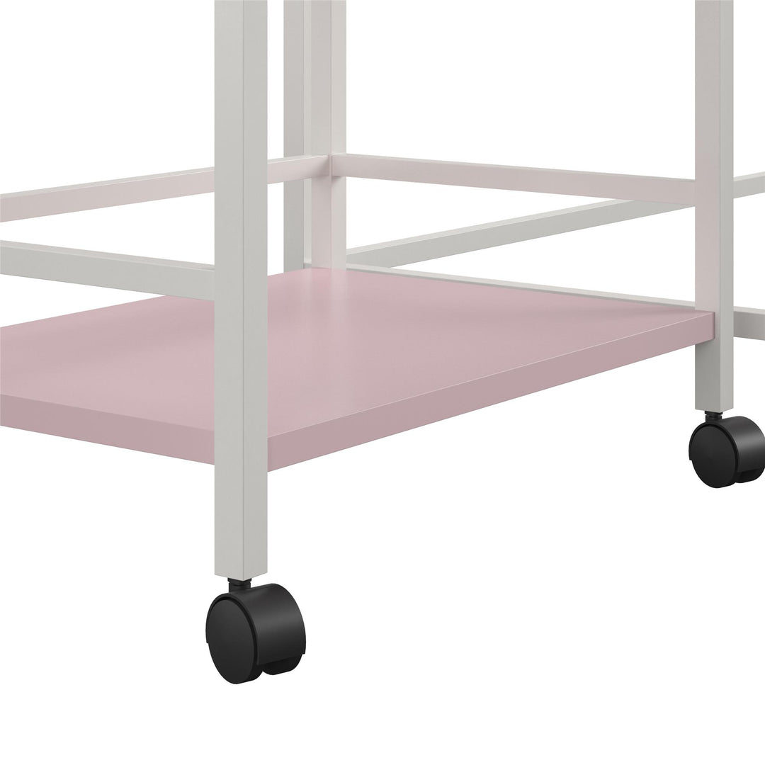 Baylor 2 Piece Student Desk with Rolling Storage Cart - Light Pink